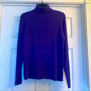 NWT Charter Club ribbed violet turtleneck